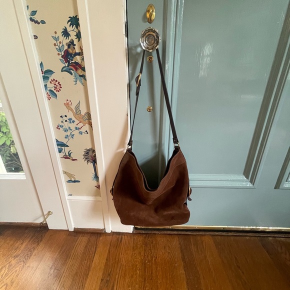 Brown suede/leather purse - Picture 4 of 7